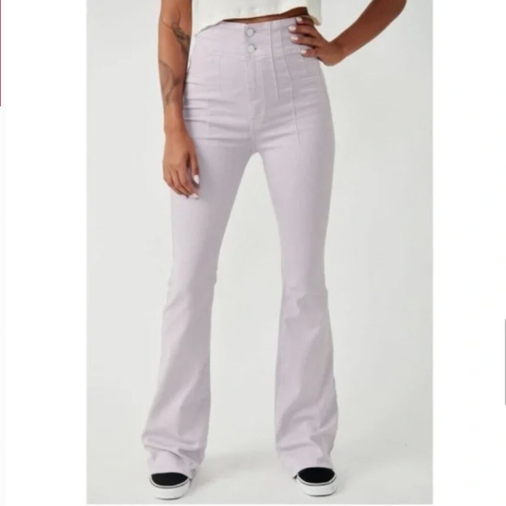 NWT FREE PEOPLE Jayde Flare Jeans / Lavender 25